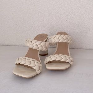 Cute strap ivory heels